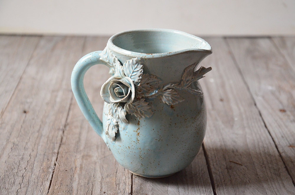 Set da Té Roseto azzurro in gres