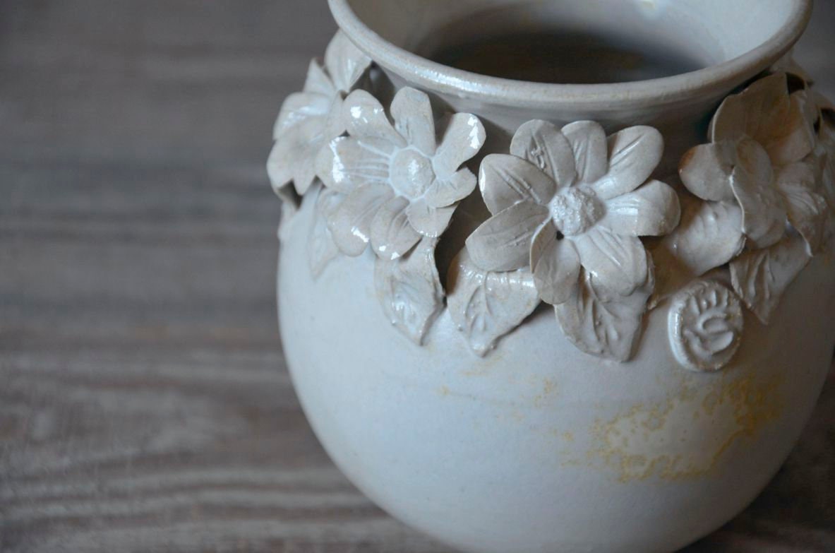 Margherite - Vaso sferico bianco