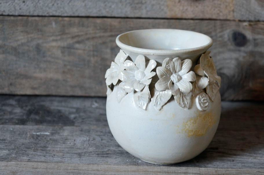 Margherite - Vaso sferico bianco