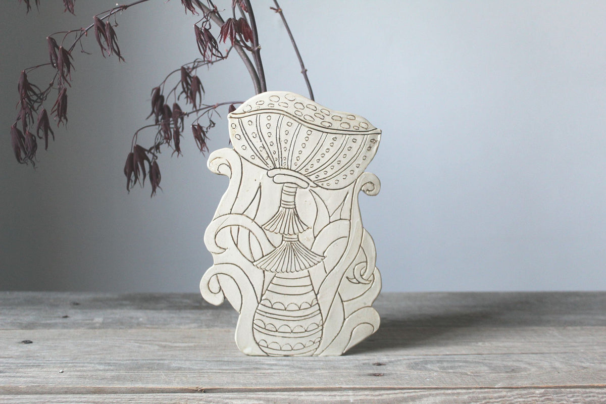 vaso pannello amanite in gres